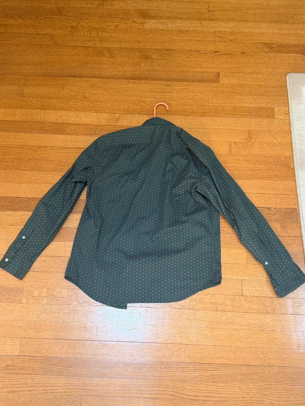 J. Crew Dark Green Printed Long-Sleeve Button-Down Shirt